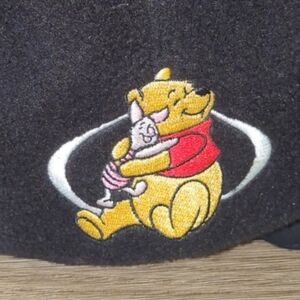 Disney Black Pooh Embroidered Cap Hat